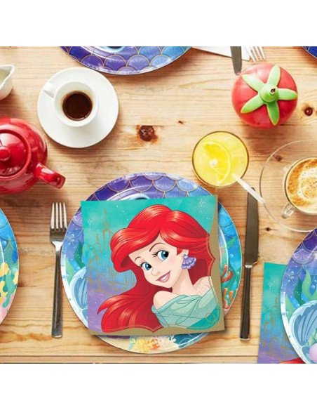 Servilletas de Almuerzo Disney Ariel 16 Pack 16.5x16.5 cm