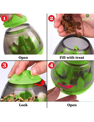 Pelota de Golosinas SunGrow Verde para Conejos y Mascotas Pequeñas