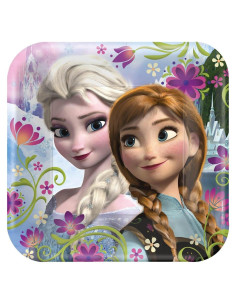 Platos de Fiesta Cuadrados Disney Frozen 22.86 cm - 8 Unidades