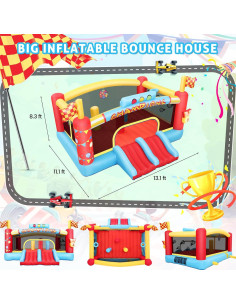 Casa Inflable Extra Grande AKEYDIY 400x340x253 cm con Ventilador 2