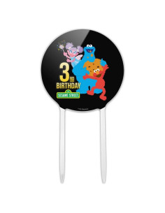 Decoración de Pastel Acrílica Sesame Street 3er Cumpleaños 18.42 cm
