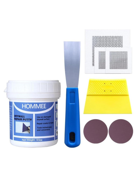 Kit de Reparación de Drywall 8 en 1 HOMMEE con Masilla 240g Kit de Reparación de Drywall 8 en 1 HOMMEE con Masilla 240g