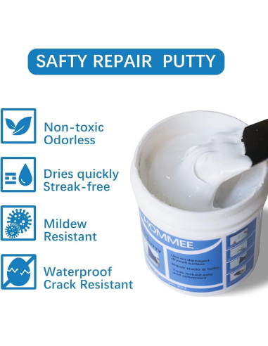 Kit de Reparación de Drywall 8 en 1 HOMMEE con Masilla 240g