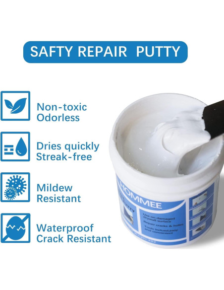 Kit de Reparación de Drywall 8 en 1 HOMMEE con Masilla 240g Kit de Reparación de Drywall 8 en 1 HOMMEE con Masilla 240g