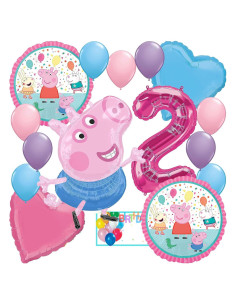 Globos de Fiesta Peppa Pig Anagram 7 Foil y 9 Láttex