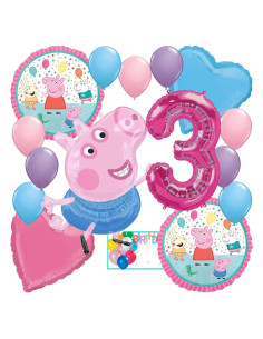 Globos de Fiesta Peppa Pig Anagram 7 Piezas Decoración Cumpleaños