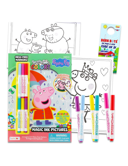 Libro para Colorear Imagine Ink Peppa Pig - 16 Páginas Sin Desorden