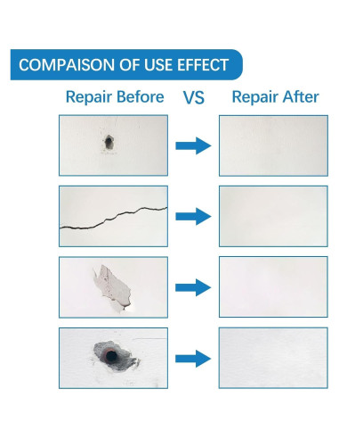 Kit de Reparación de Drywall 8 en 1 HOMMEE con Masilla 240g