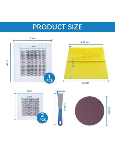 Kit de Reparación de Drywall 8 en 1 HOMMEE con Masilla 240g