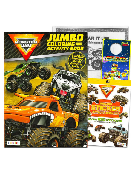 Libro para Colorear Monster Jam Bendon - Actividades y Stickers