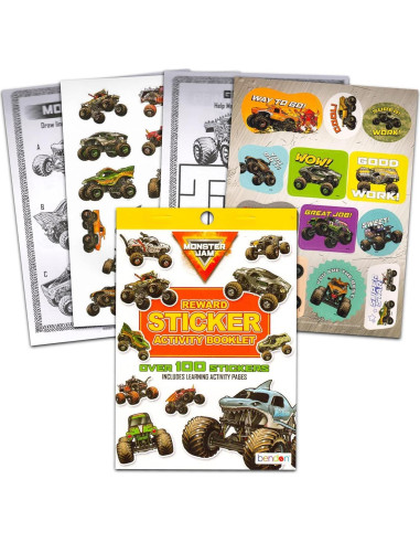 Libro para Colorear Monster Jam Bendon - Actividades y Stickers