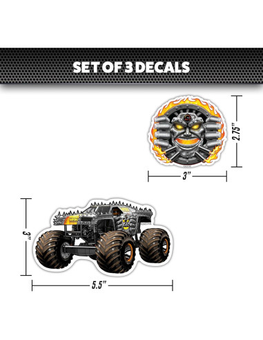 Set de 7 Calcomanías Max-D Monster Jam - Vinilo para Auto y Laptop