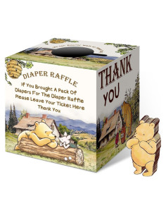 Caja de Rifa de Pañales Winnie Pooh con 50 Tarjetas - cidobi