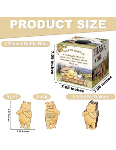 Caja de Rifa de Pañales Winnie Pooh con 50 Tarjetas - cidobi 2
