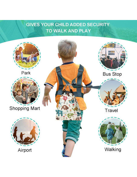 Arnés de Seguridad Ajustable para Niños Autistas - Turquesa