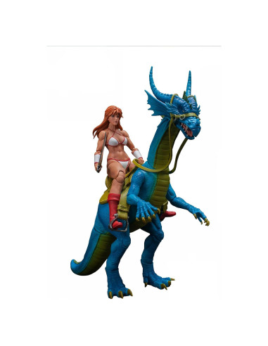 Figura Tyris Flare y Dragón Azul Storm Collectibles 1/12