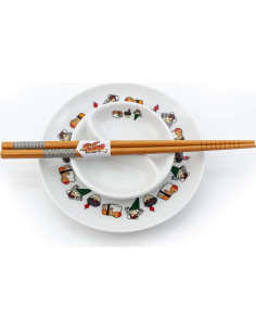 Juego de Sushi Street Fighter - Cerámica Multicolor 3 Piezas 2