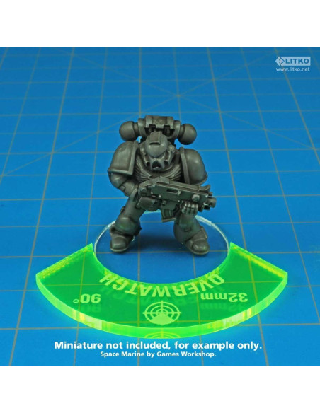 Tokens de Overwatch LITKO 32mm Verde Fluorescente - Paquete de 3