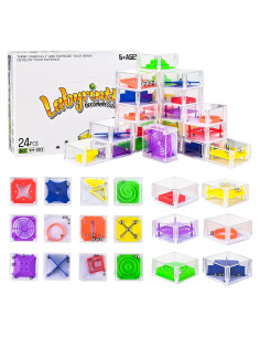 Juego de Laberinto IQ Balance GOLDGE - 24 Mini Cubos 3D