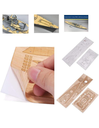 Cubierta de Madera Tamiya Bismarck 1:350 Mejorada