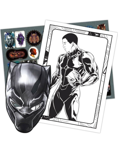 Conjunto Libro para Colorear Black Panther Marvel Niños 4-8 Años