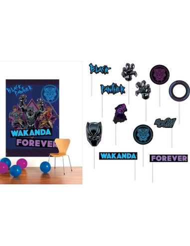 Decoración Multicolor Pantera Negra Amscan 2.06 m x 1.43 m