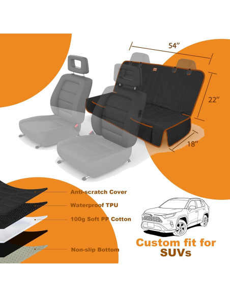 Funda para Asiento de Perro Reliadura SUV Trasero Impermeable Funda para Asiento de Perro Reliadura SUV Trasero Impermeable