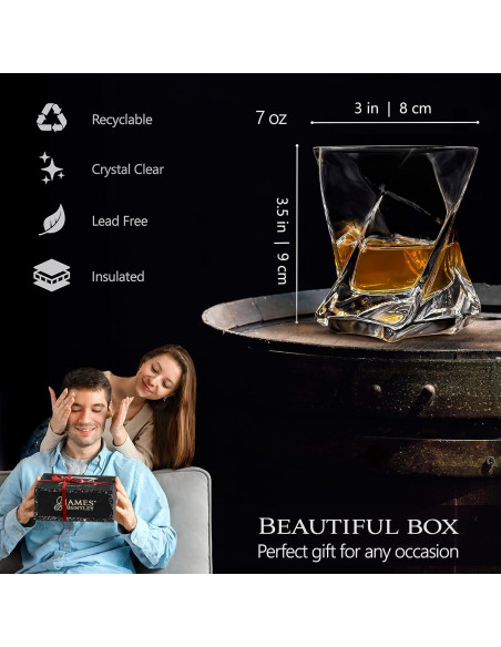 Set de 2 Vasos de Whisky James Bentley STAR 207ml Cristal