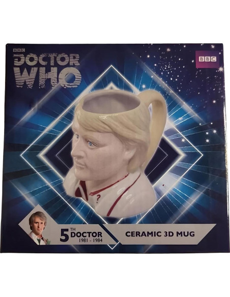 Taza 3D Doctor Who 5to Doctor Peter Davison Cerámica 325ml