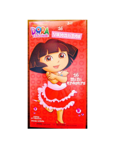 Tarjetas de San Valentín Dora la Exploradora 16 Ct con Borradores