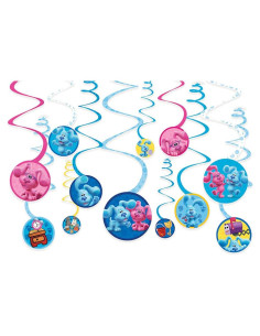 Decoraciones Colgantes Espiral Amscan Blue's Clues 12 Pzas