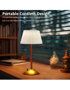 Lámpara de Mesa LED Inalámbrica JHPGEOE Regulable 3 Niveles 2