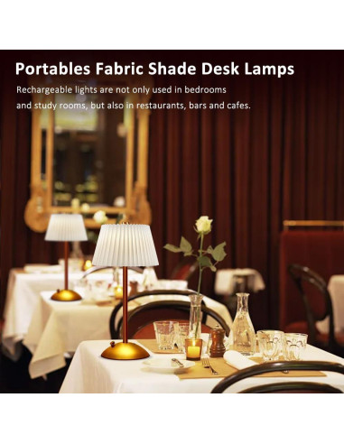 Lámpara de Mesa LED Inalámbrica JHPGEOE Regulable 3 Niveles