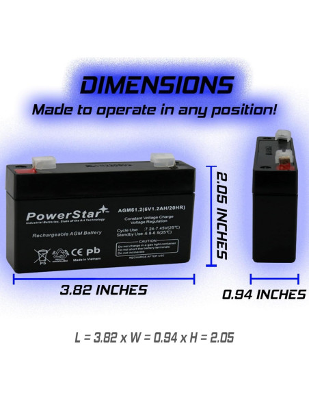 Batería de Respaldo SLA 6V 1.2AH GE Simon & XT