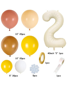 Decoraciones de Fiesta Daisy Two Groovy 70pcs Globos Boho 2