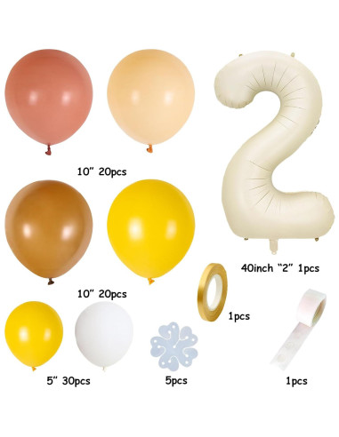 Decoraciones de Fiesta Daisy Two Groovy 70pcs Globos Boho