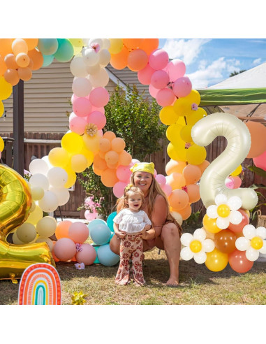 Decoraciones de Fiesta Daisy Two Groovy 70pcs Globos Boho