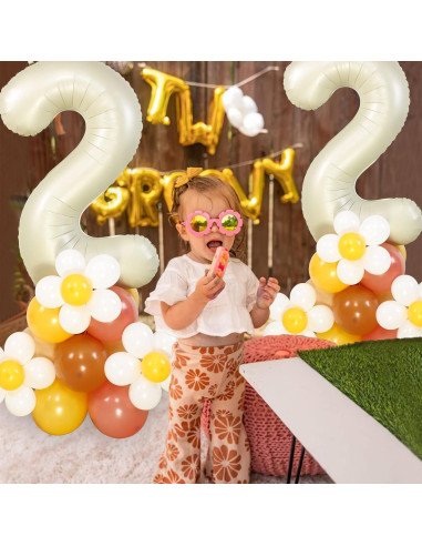 Decoraciones de Fiesta Daisy Two Groovy 70pcs Globos Boho
