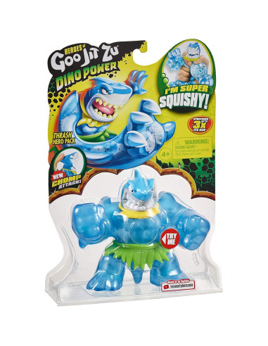 Figura de Acción Goo Jit Zu Thrash el Tiburón Poder Dino 13.9 cm