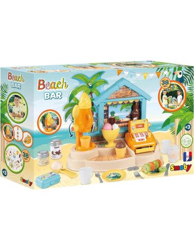 Bar de Playa Smoby con Caja Registradora y Helados - 38 Accesorios