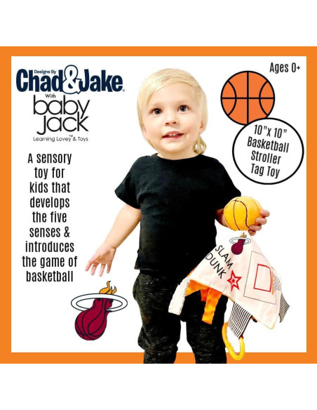 Juguete de Etiqueta para Bebés Baby Jack - Baloncesto NBA - Suave y Seguro - Libre de BPA