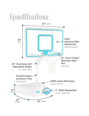 Aro de Baloncesto para Piscina Dunn-Rite Splash & Shoot 18"