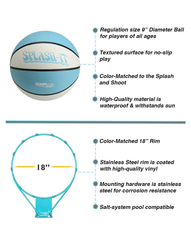 Aro de Baloncesto para Piscina Dunn-Rite Splash & Shoot 18"