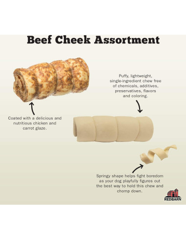 Rollos de Mejilla de Res Redbarn 25 Unidades Glaseados Pollo Zanahoria