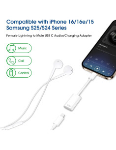 Adaptador Lightning a USB C TechMatte para iPhone 16/15 y Android 2