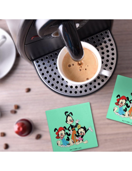Conjunto de 2 Posavasos Cerámicos Animaniacs 9.9 cm