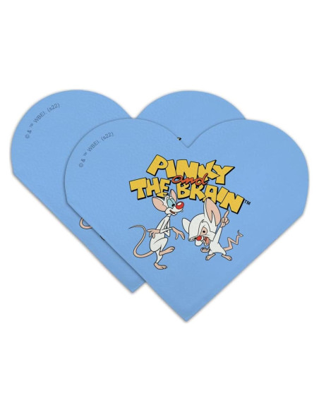 Marcador de Páginas de Cuero Sintético Corazón Pinky y Cerebro - Set de 2