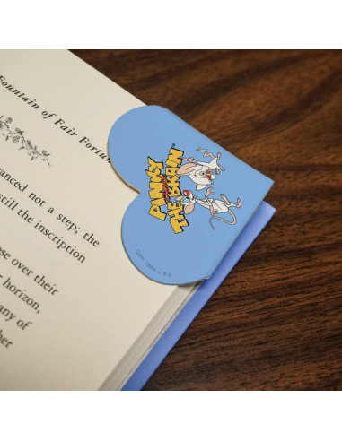 Marcador de Páginas de Cuero Sintético Corazón Pinky y Cerebro - Set de 2