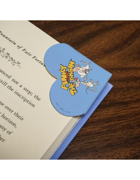 Marcador de Páginas de Cuero Sintético Corazón Pinky y Cerebro - Set de 2