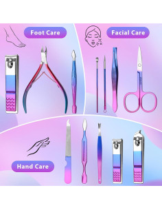 Juego de Manicura CGBE 12 Piezas con Estuche Portátil 2